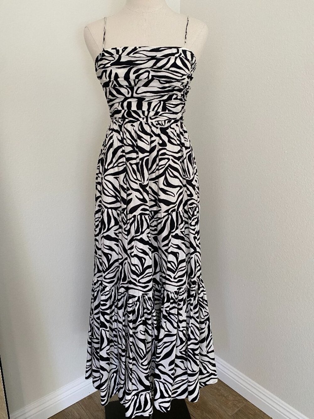 La Ligne Sofia Zebra Stripe Linen Blend Sundress - S